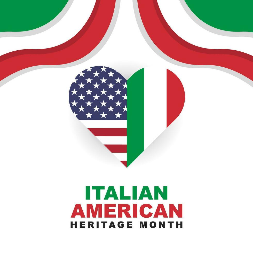 italiano americano patrimonio mes. contento fiesta celebrar anual en octubre. vector ilustración diseño