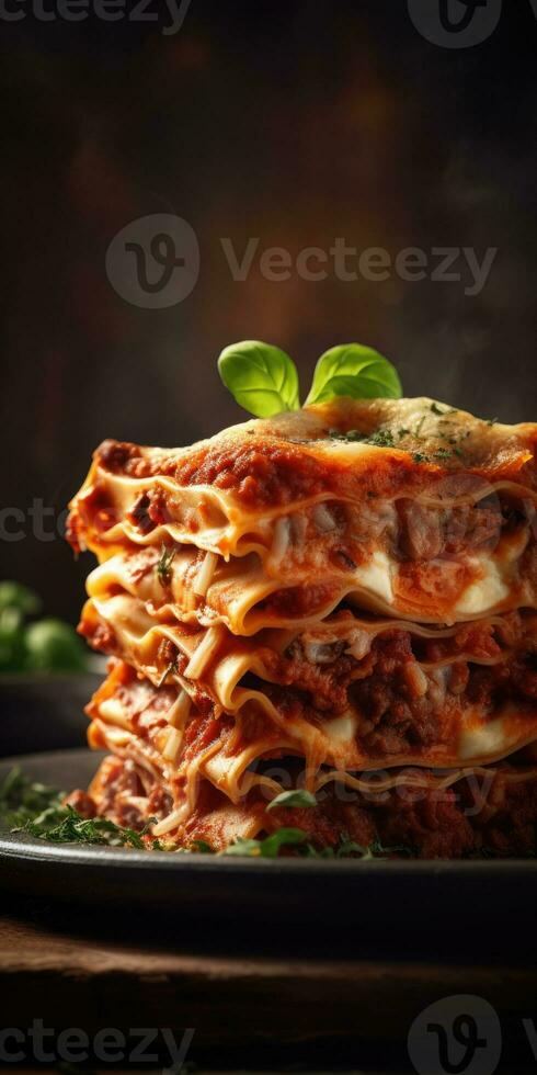 A stack of lasagna stacked on top of one another photo