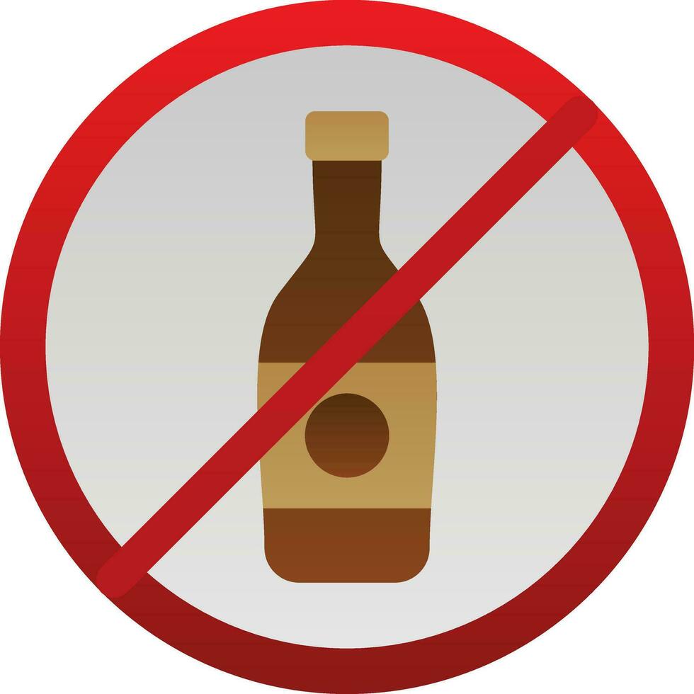 No Alcohol Vector Icon Design