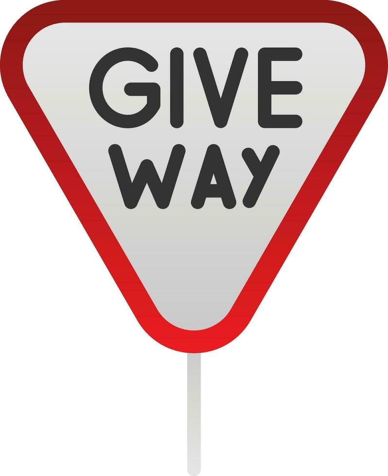 Give Way Vector Icon Design