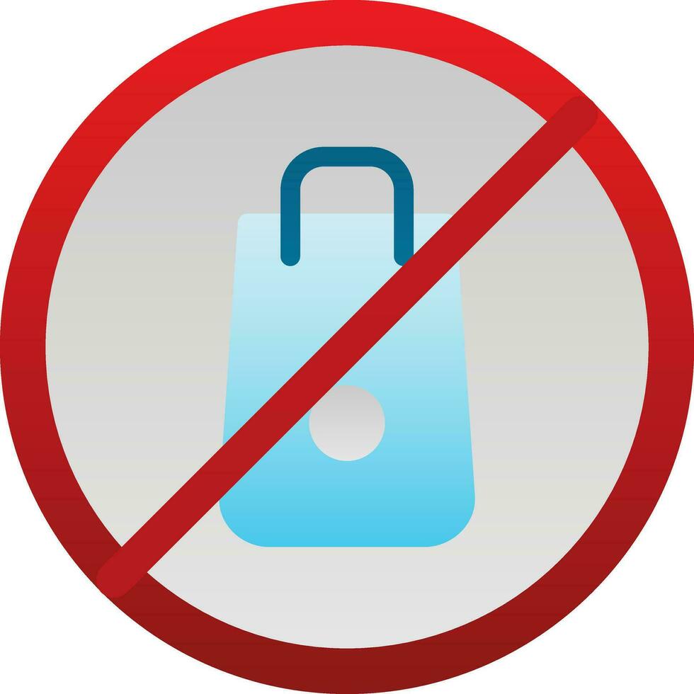 No Plastic Bags Vector Icon Design