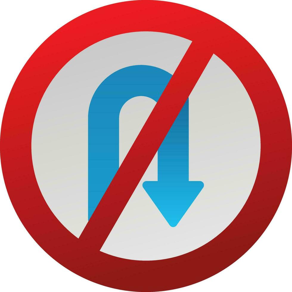 No Turn Vector Icon Design