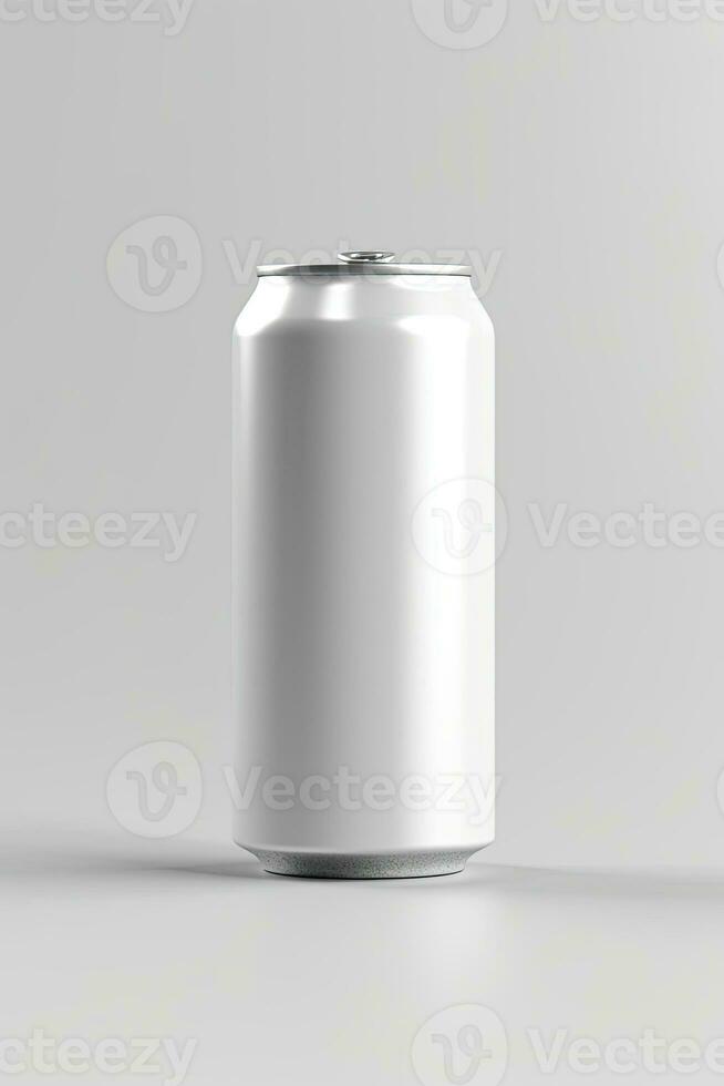 Soda Can Mockup White with shades white background, AI Generated photo