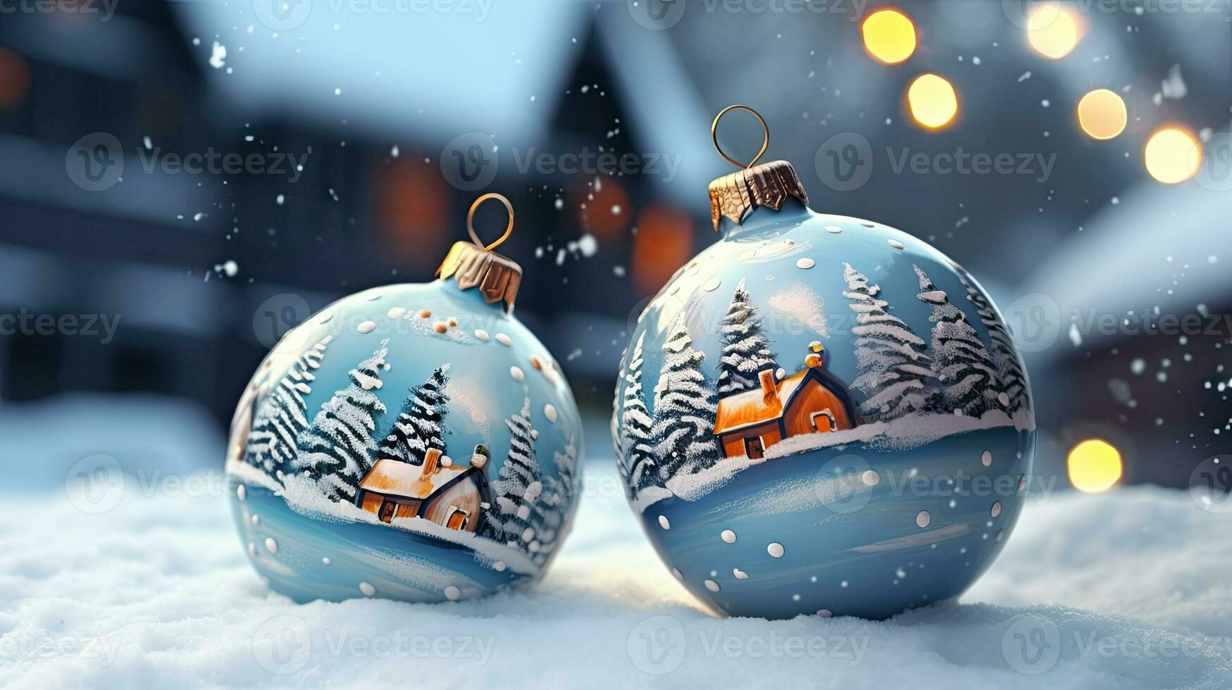 elegante Navidad pelotas y adornos a adornar tu fiesta decoración, ai generado foto