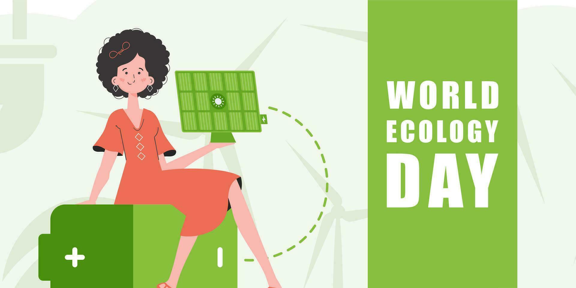 World ecology day poster. trendy style. Vector. vector