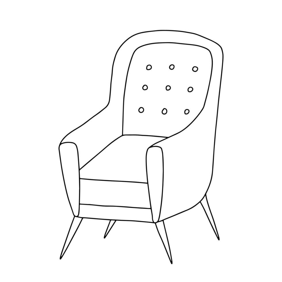 Cozy armchair vector sketch