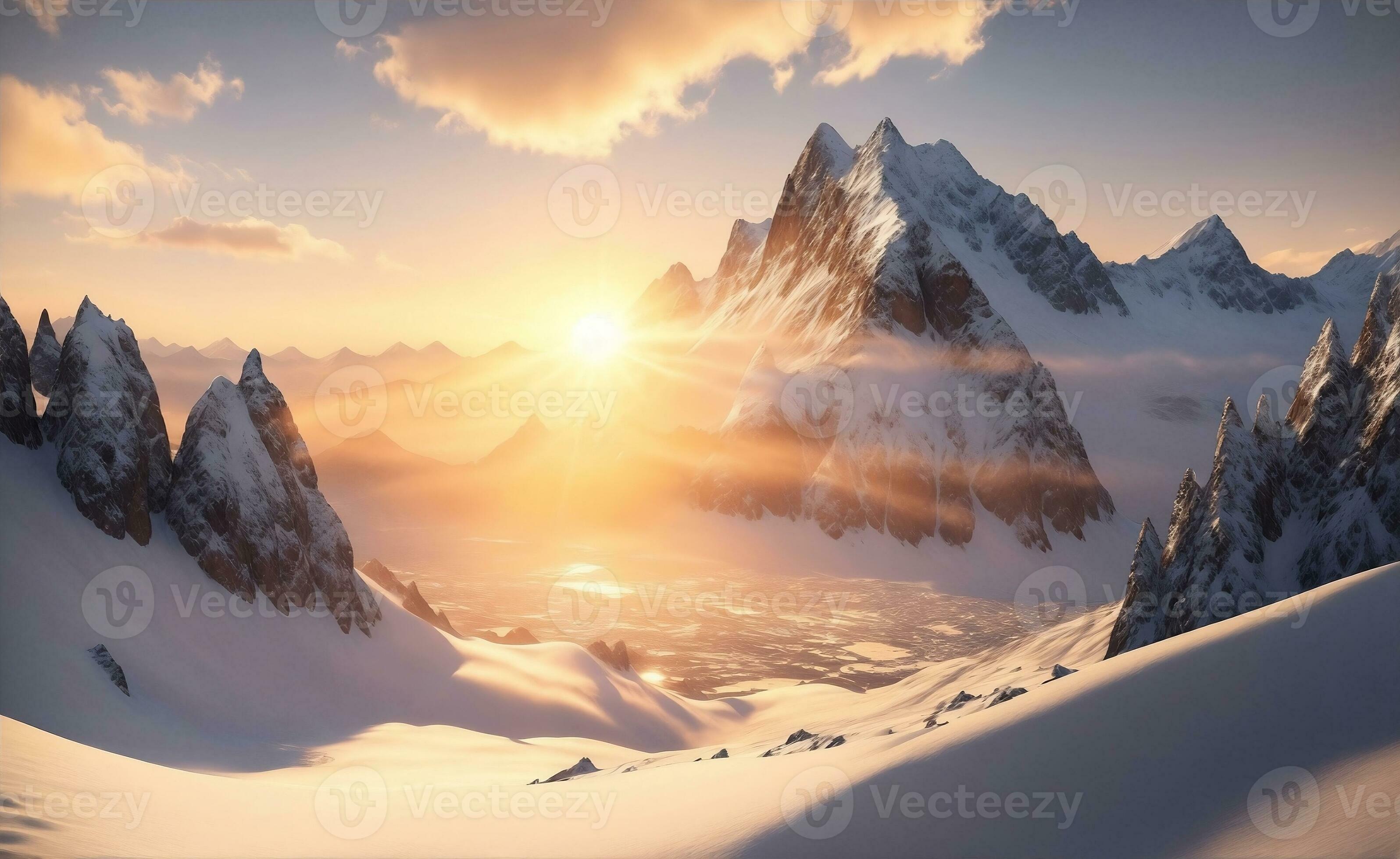 Snowy Mountains and Hills Background Pack
