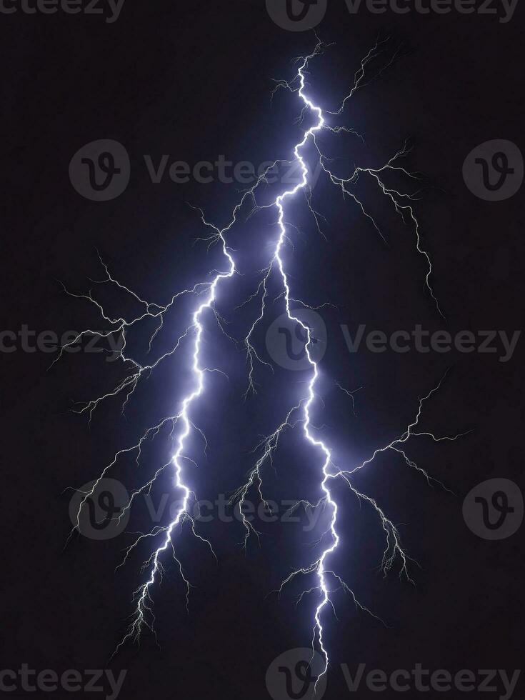 A Lightning bolt thunder, Generative AI Illustration. photo