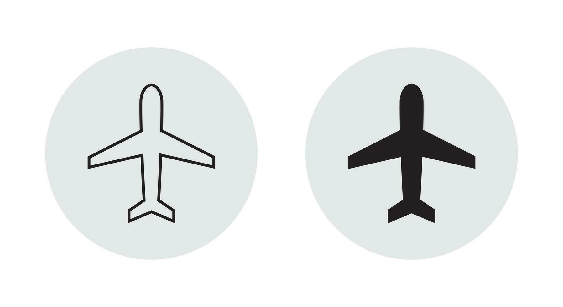 Airplane mode button icon vector in flat style. Plane sign symbol
