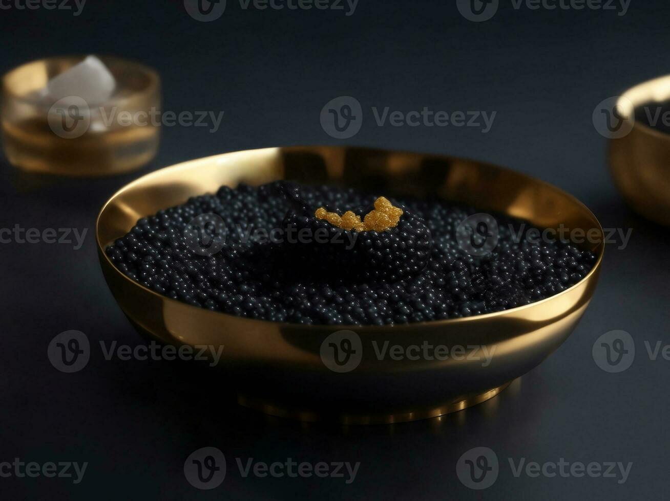 Luxury black sturgeon caviar, Generative AI Illustration. photo