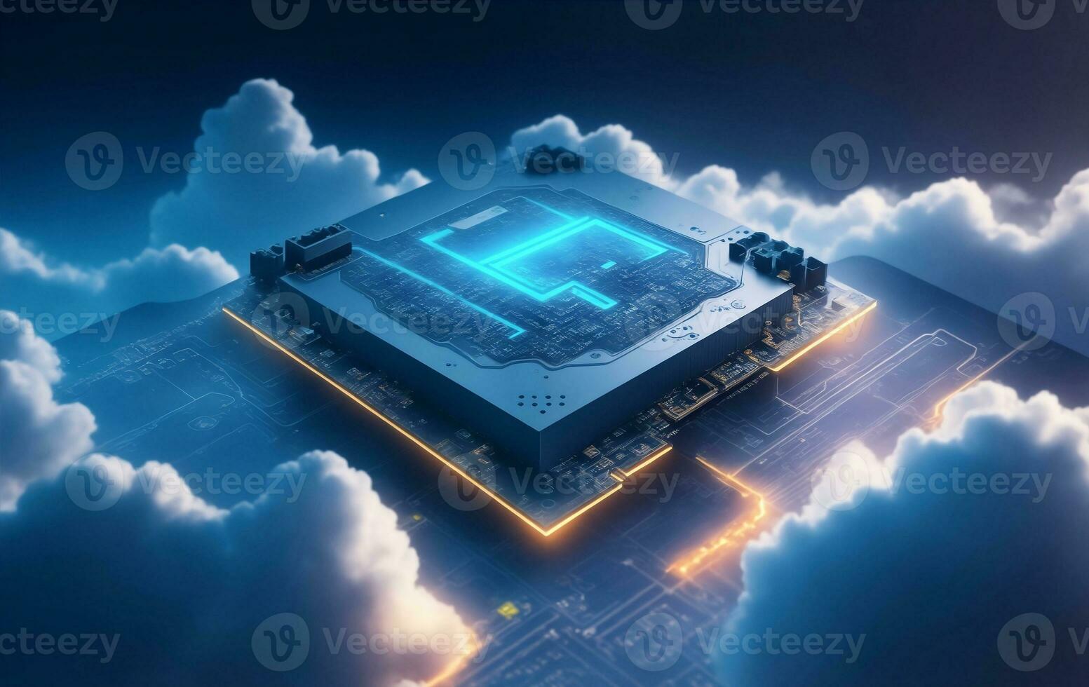 Cloud Networking technology, Generative AI Illustration. photo