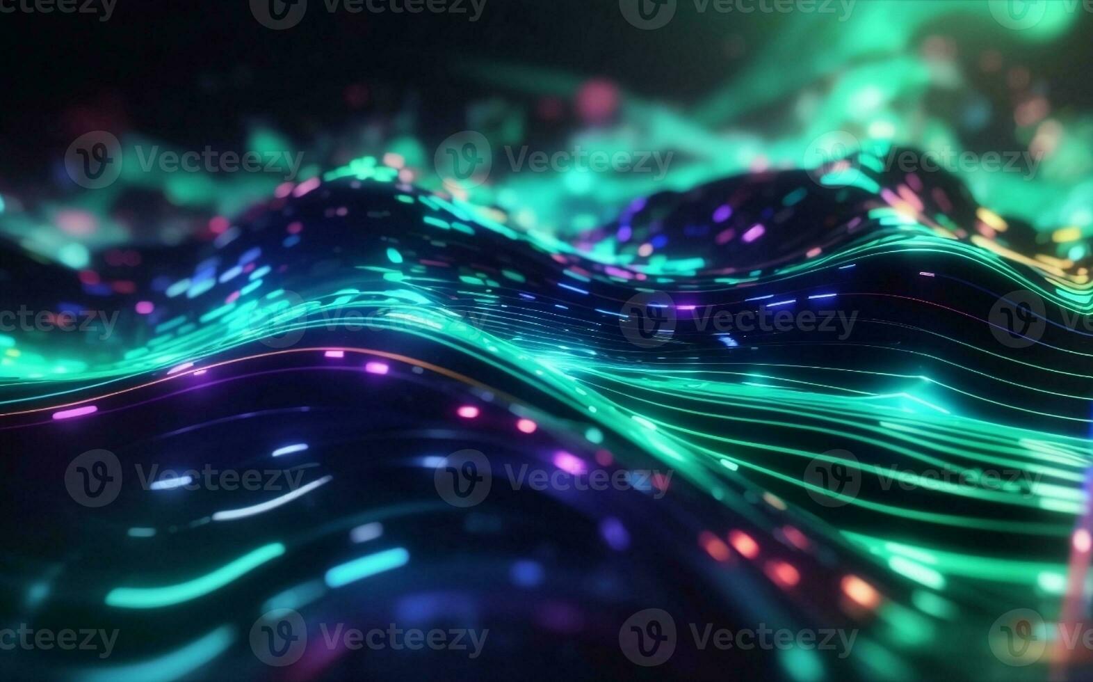 A futuristic digital wave background, Generative AI Illustration. photo