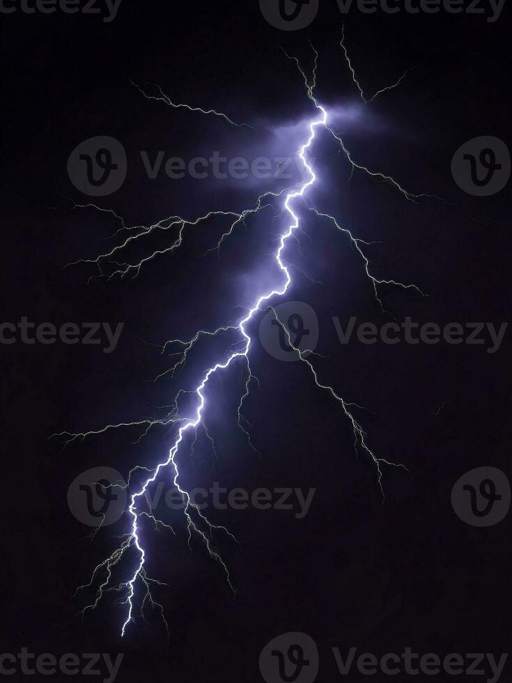 A Lightning bolt thunder, Generative AI Illustration. photo