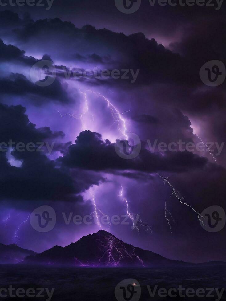 A Lightning bolt thunder, Generative AI Illustration. photo