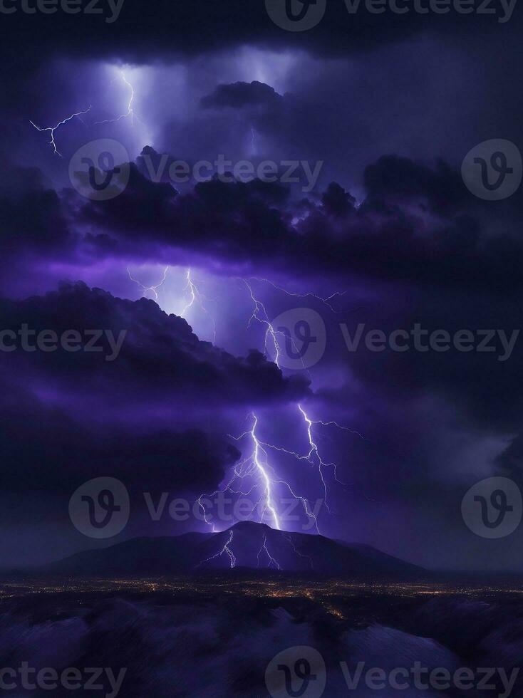 A Lightning bolt thunder, Generative AI Illustration. photo