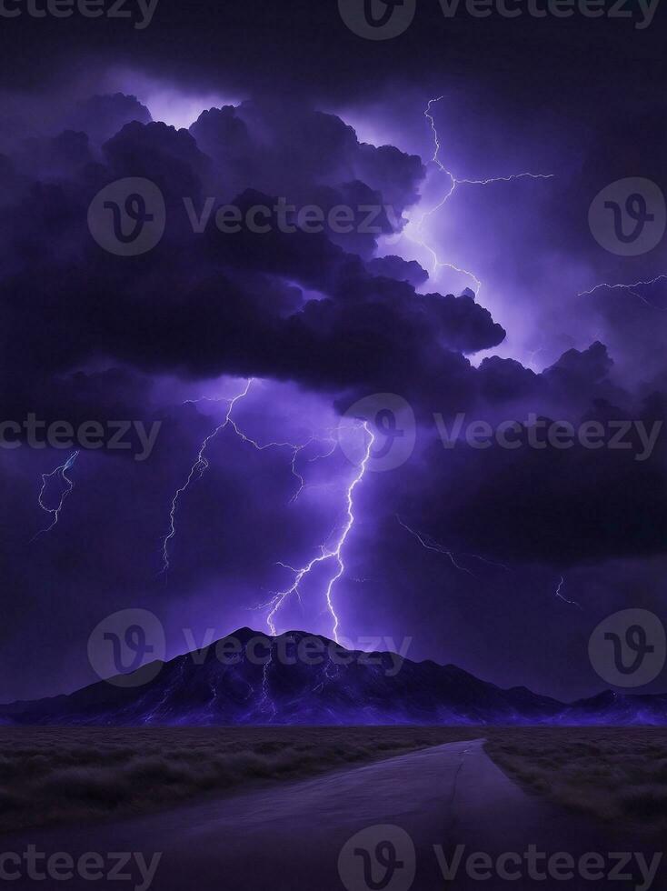 A Lightning bolt thunder, Generative AI Illustration. photo