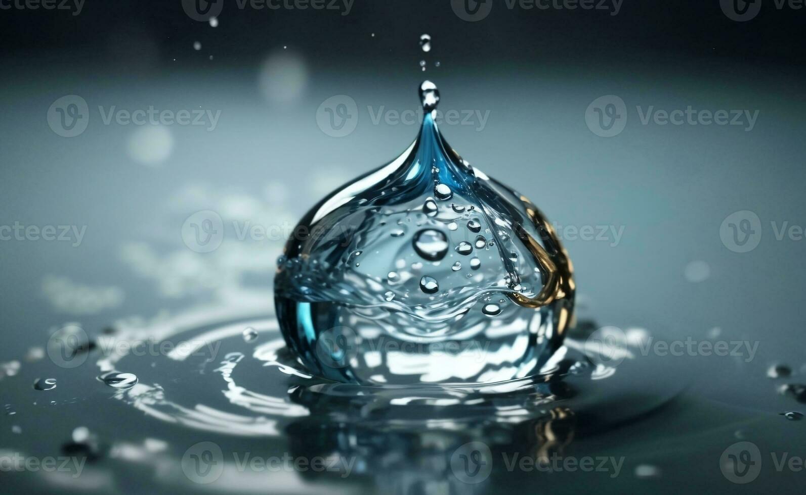 A pure water drop background, Generative AI Illustration. photo