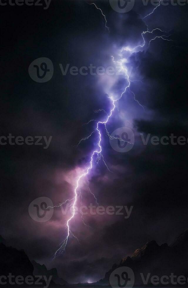 A Lightning bolt thunder, Generative AI Illustration. photo