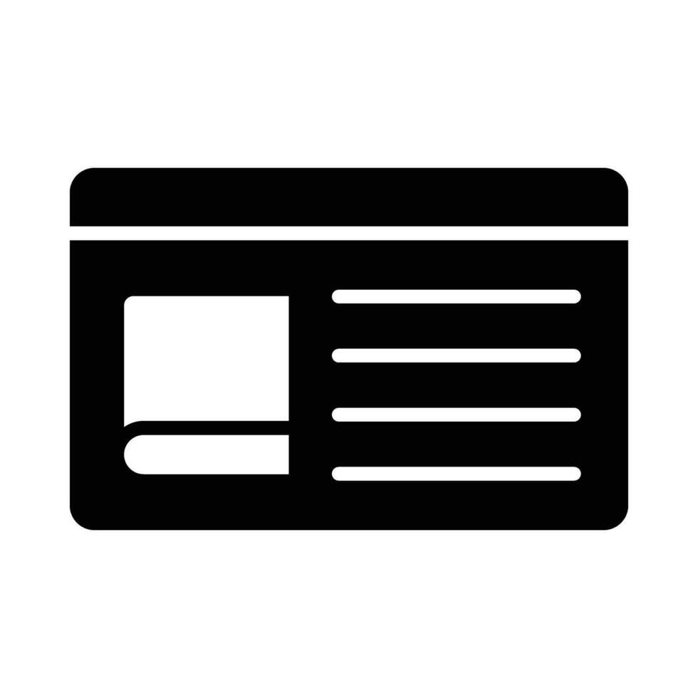 Library Card Vector Glyph Icon For Personal And Commercial Use.