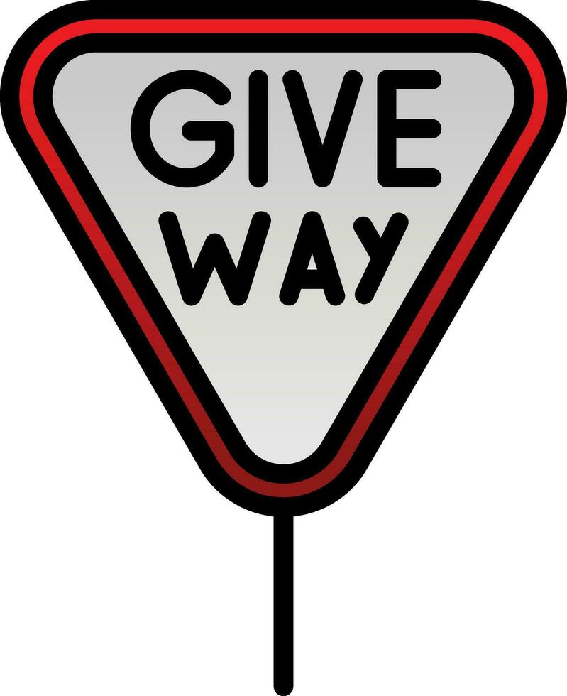 Give Way Vector Icon Design