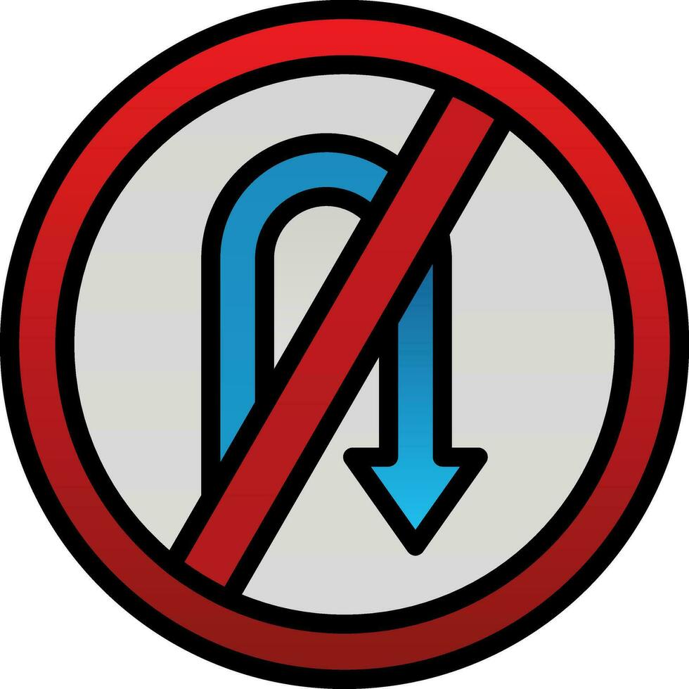 No Turn Vector Icon Design