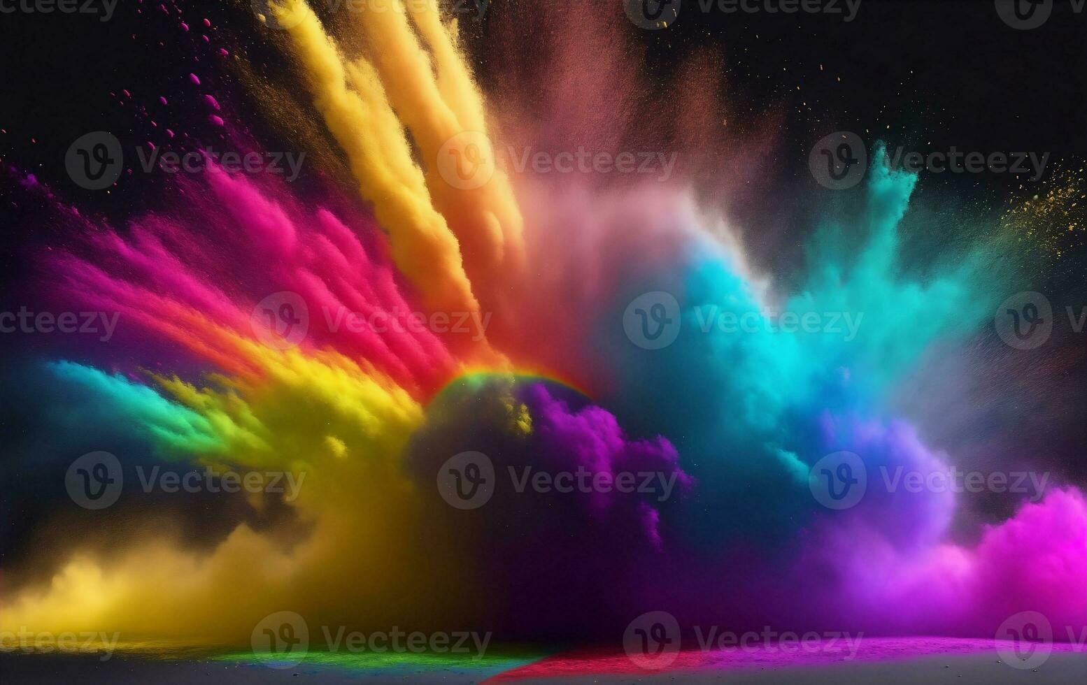 Explosion of colored powder, Generative AI Illustration. photo