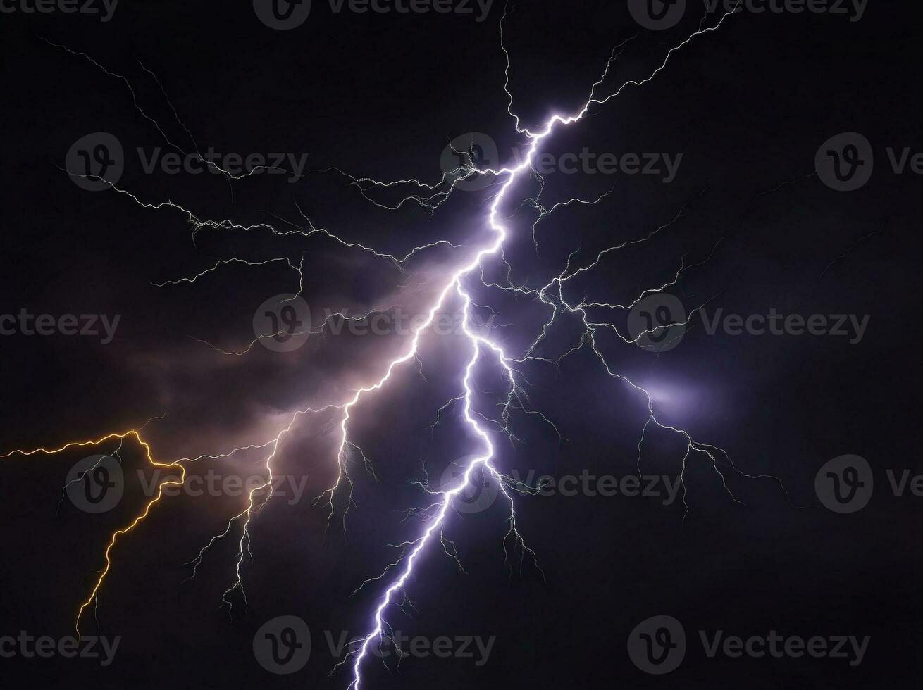 A Lightning bolt thunder, Generative AI Illustration. photo