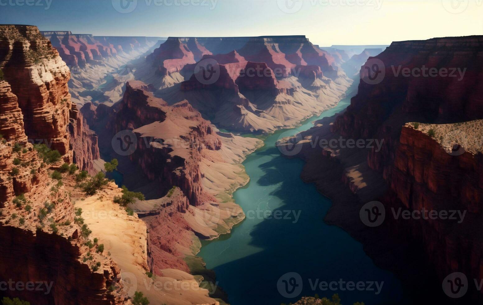 A Beautiful view of grand canyon , Generative AI Illustration. photo