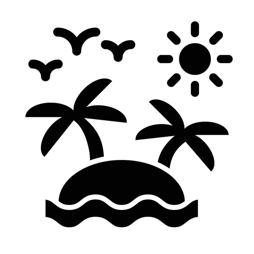 Island Vector Glyph Icon For Personal And Commercial Use.