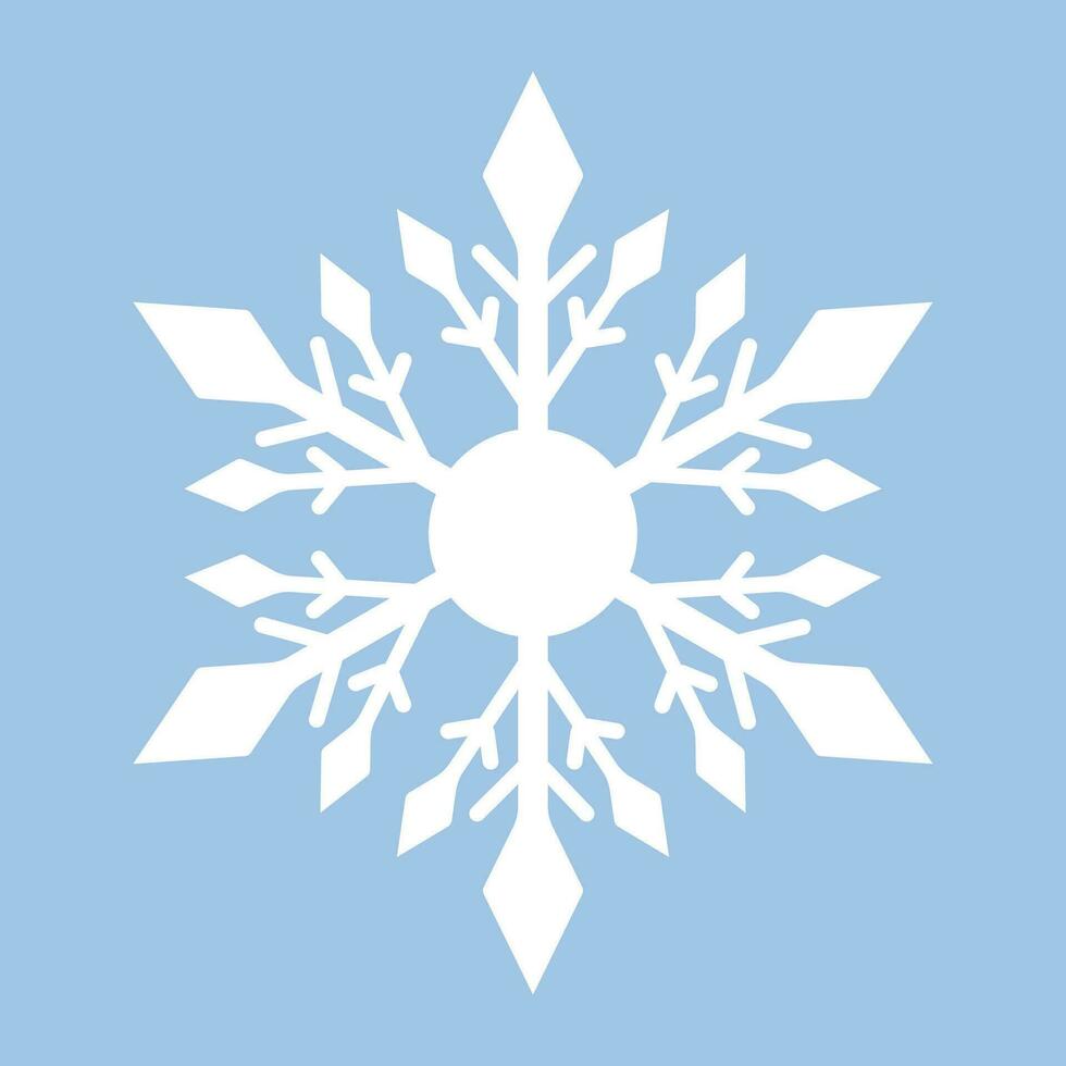 White snowflake on a blue background vector