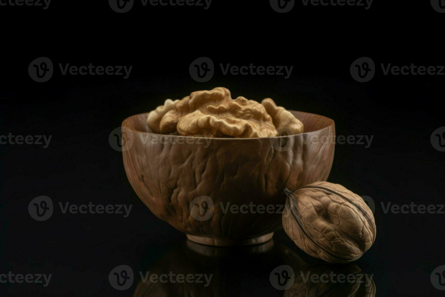 Decorative bowl nuts. Generate Ai photo