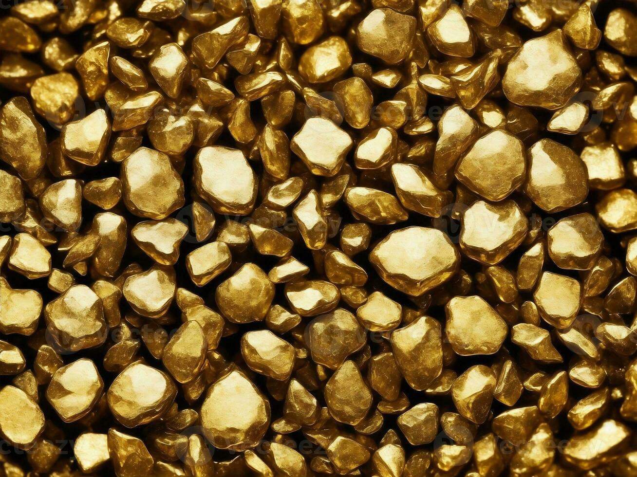 A shine gold stones, Generative AI Illustration. photo