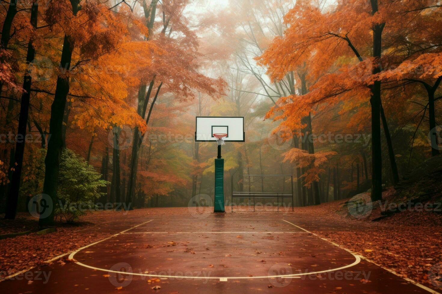 asfaltado baloncesto Corte exterior. generar ai foto