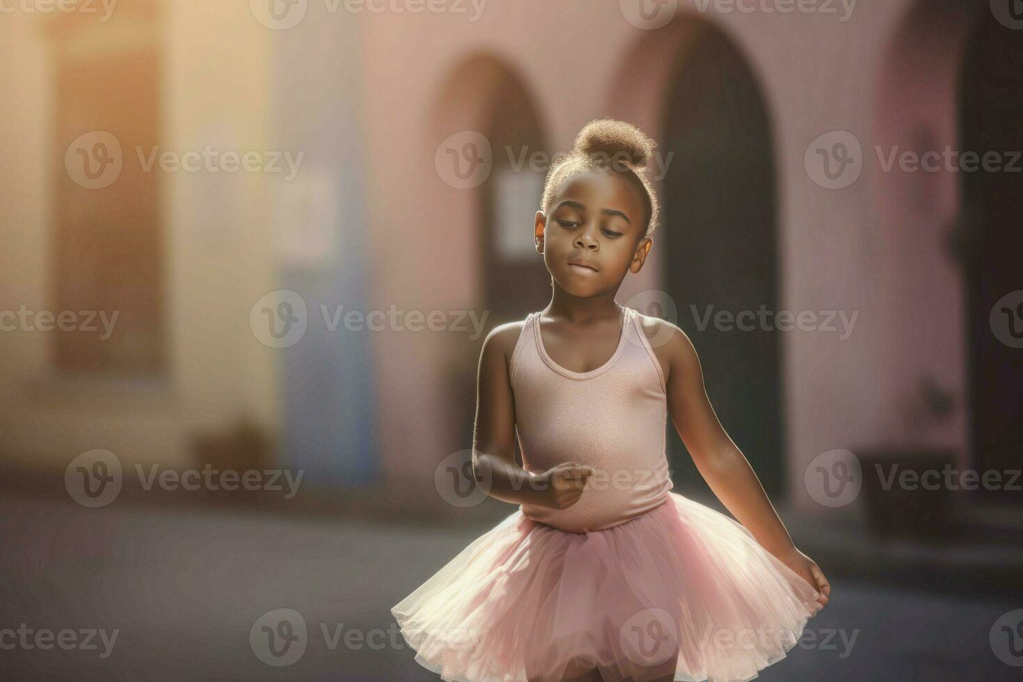 African little girl ballet. Generate Ai photo