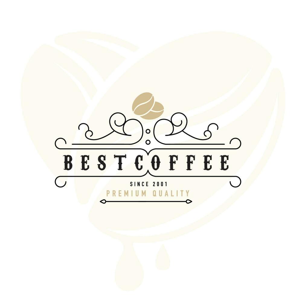 Coffee logo - vector illustration, emblem set design on black background.