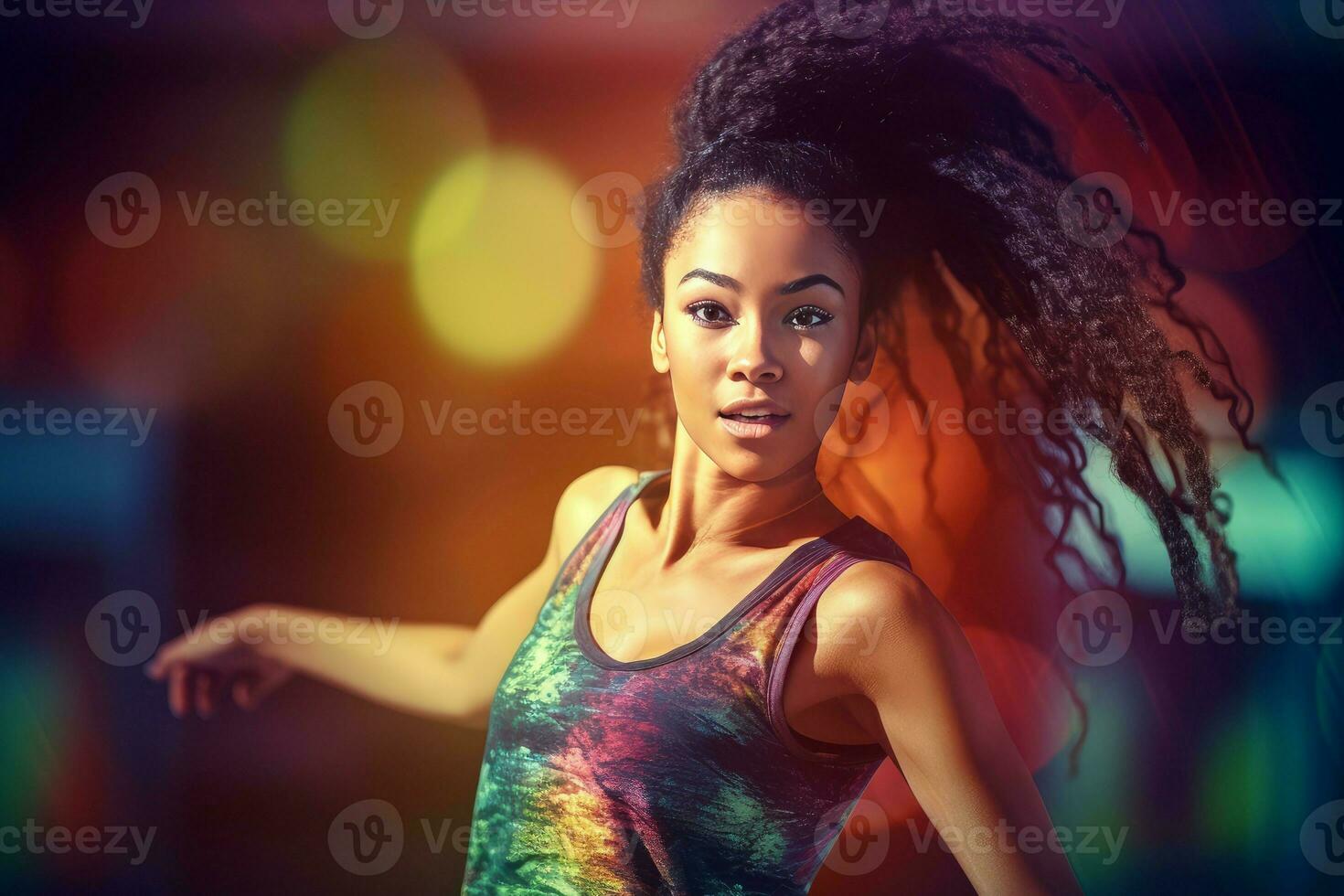 Dancing zumba. Generate Ai photo