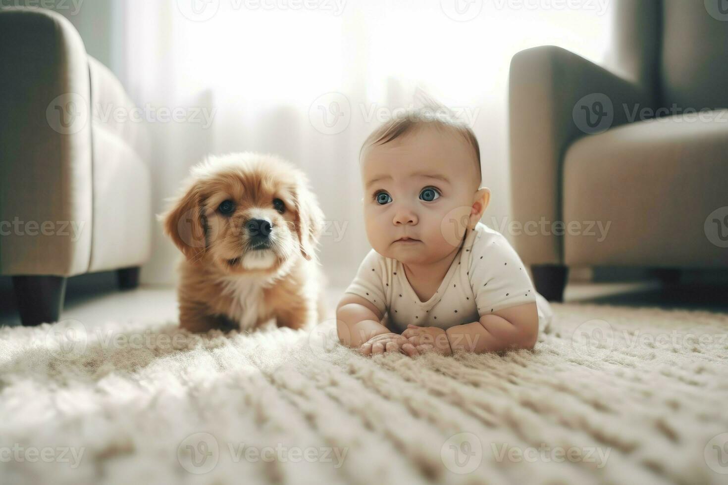 Little baby dog. Generate Ai photo