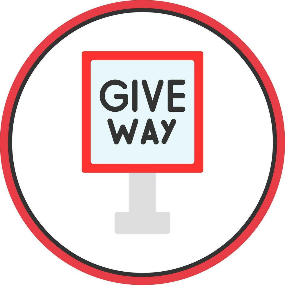 Give Way Vector Icon Design