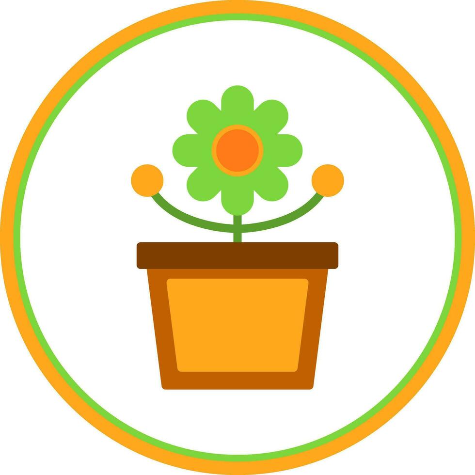 Flower Pot Vector Icon Design