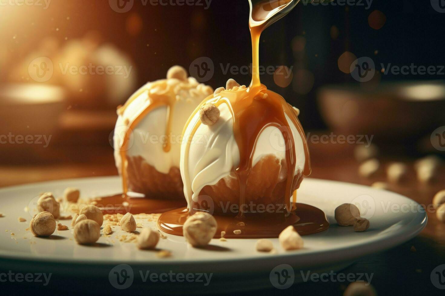 Ice cream balls. Generate Ai photo