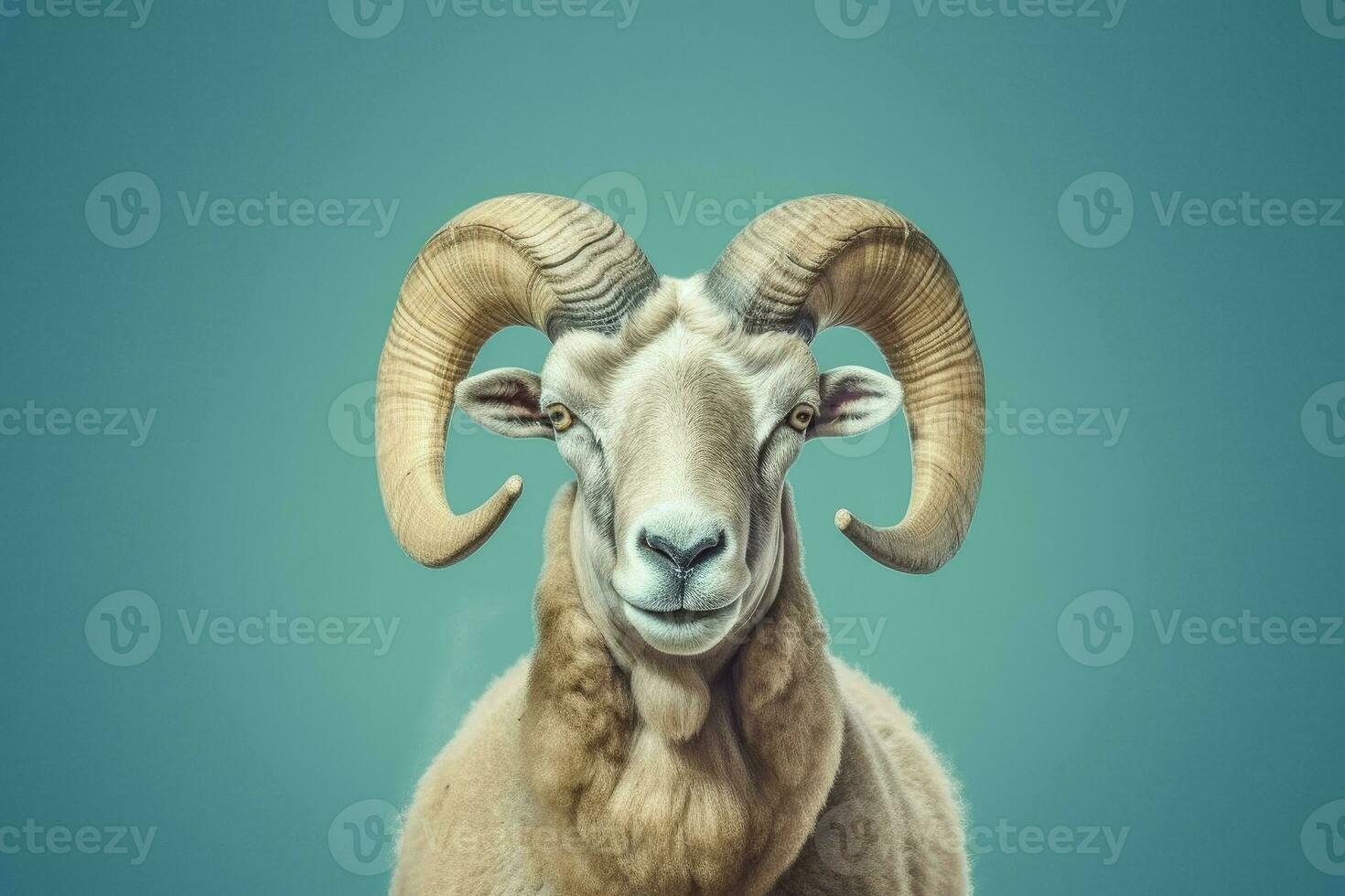 Head cute ram. Generate Ai photo