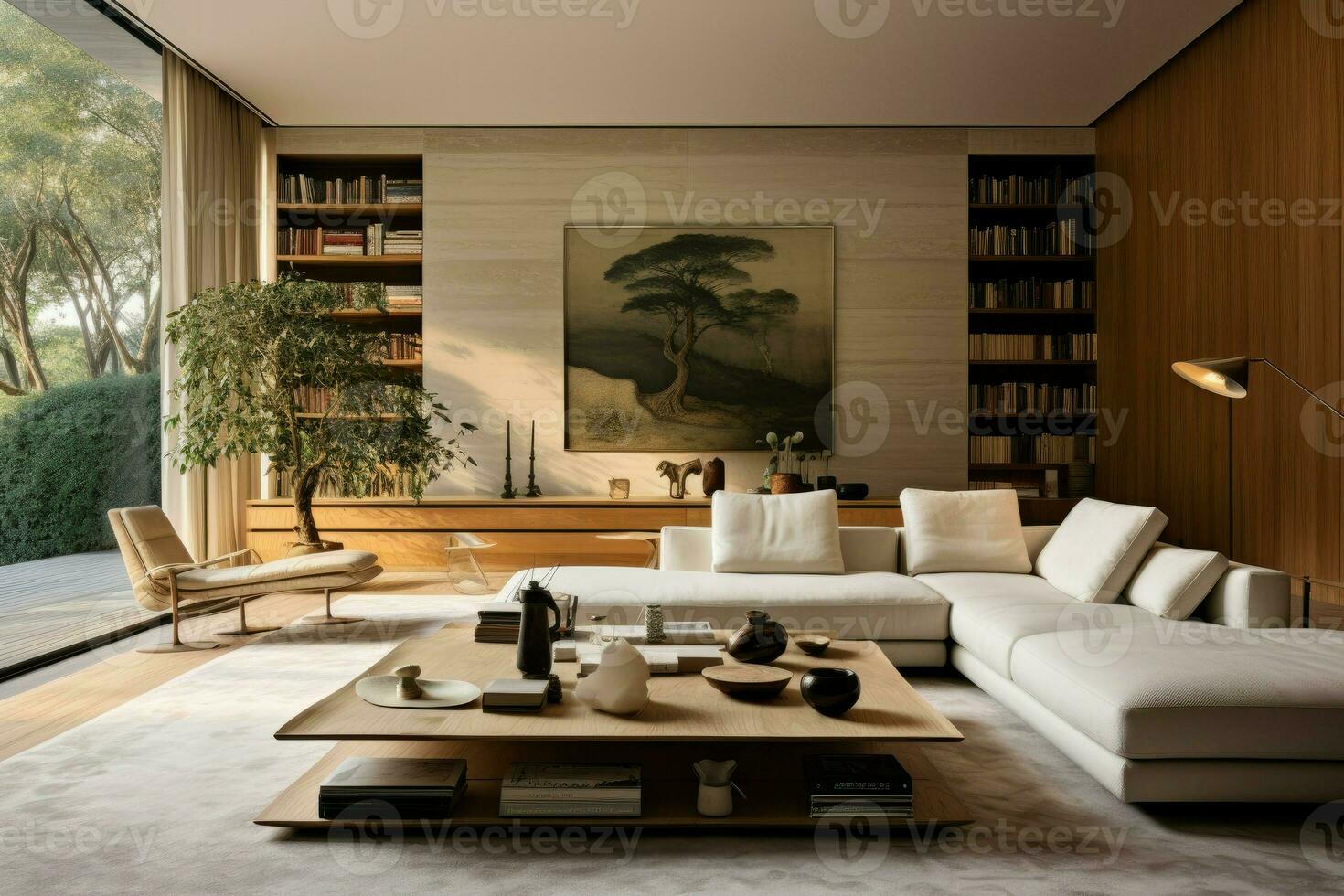 Living villa interior room. Generate Ai photo