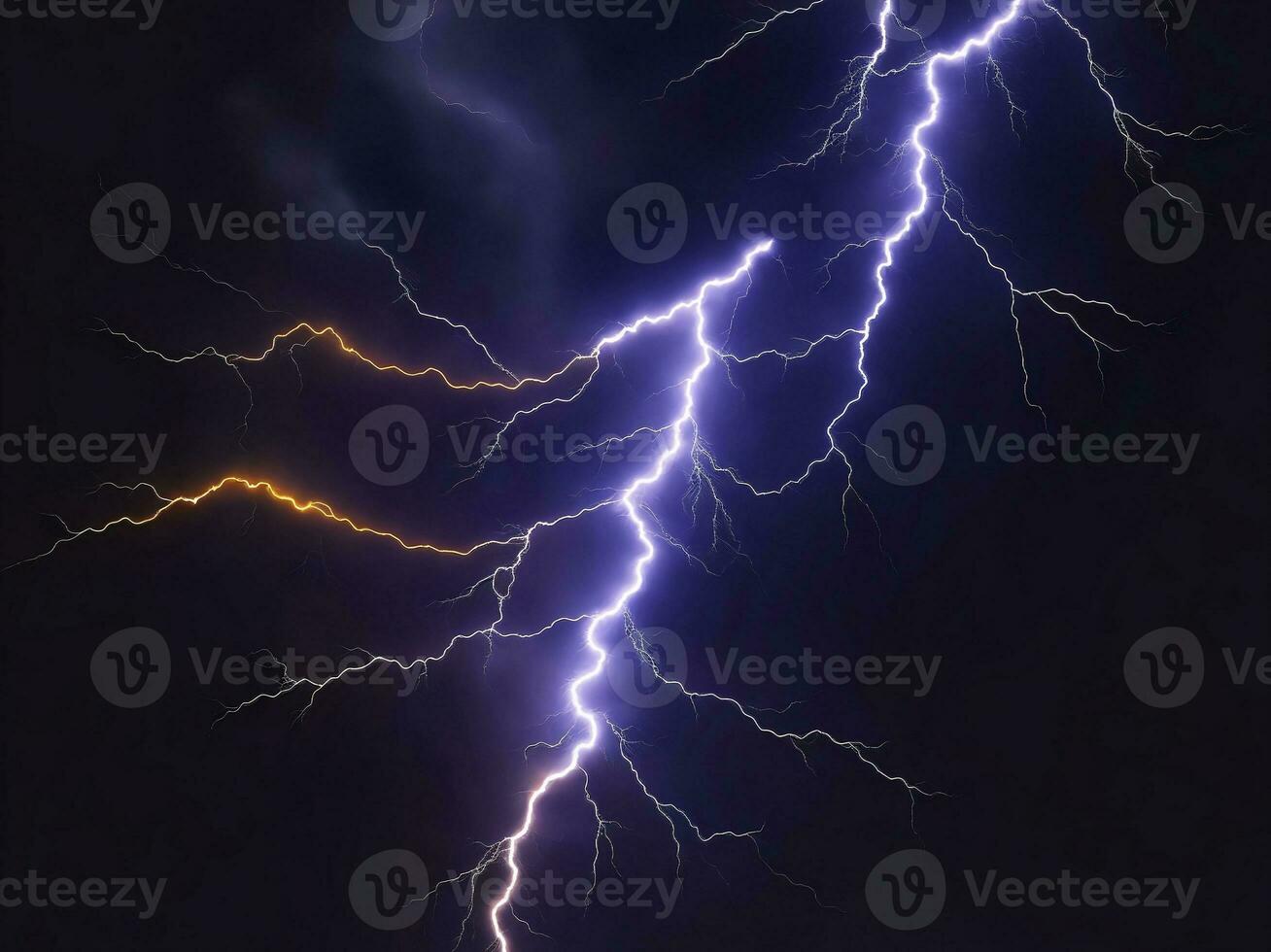 A Lightning bolt thunder, Generative AI Illustration. photo