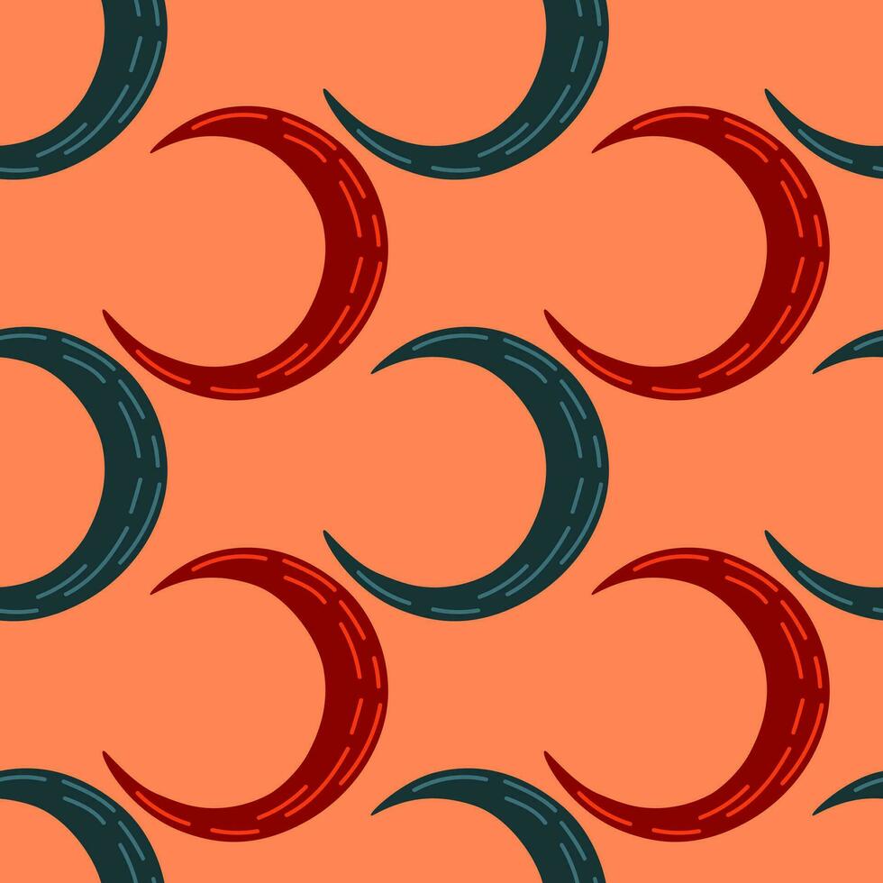 Simple moon silhouettes seamless pattern. vector