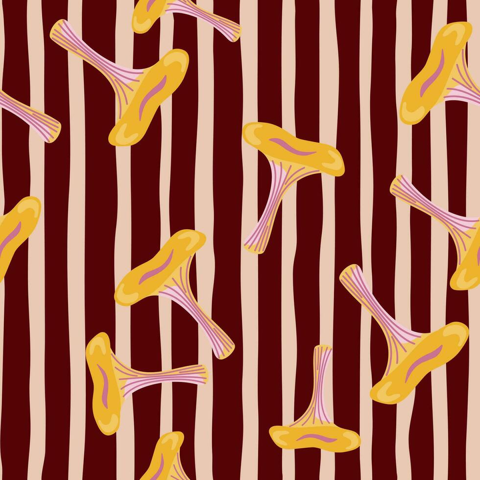 Toadstool mushrooms seamless pattern. Magical fly agaric wallpaper. vector