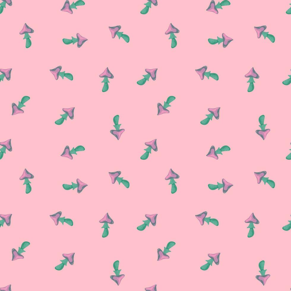 Psychedelic mushrooms seamless pattern. Magical fly agaric wallpaper. vector