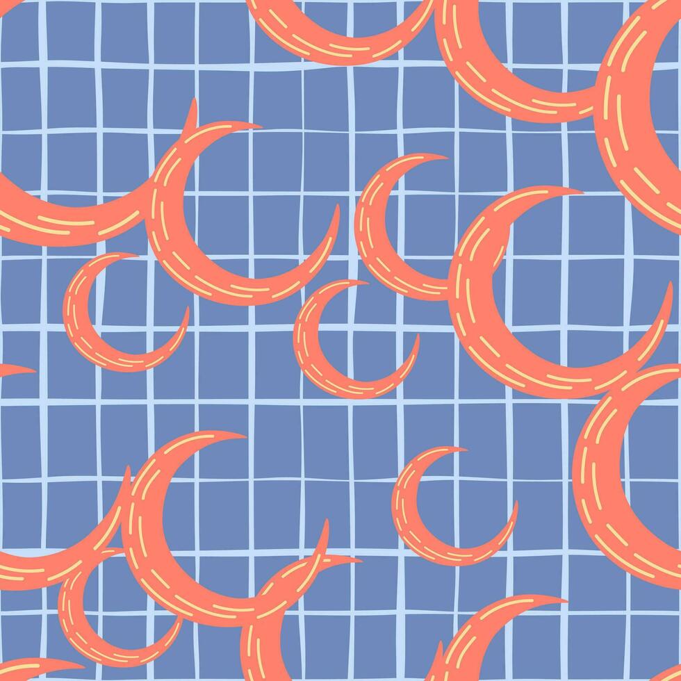 Simple moon silhouettes seamless pattern. vector