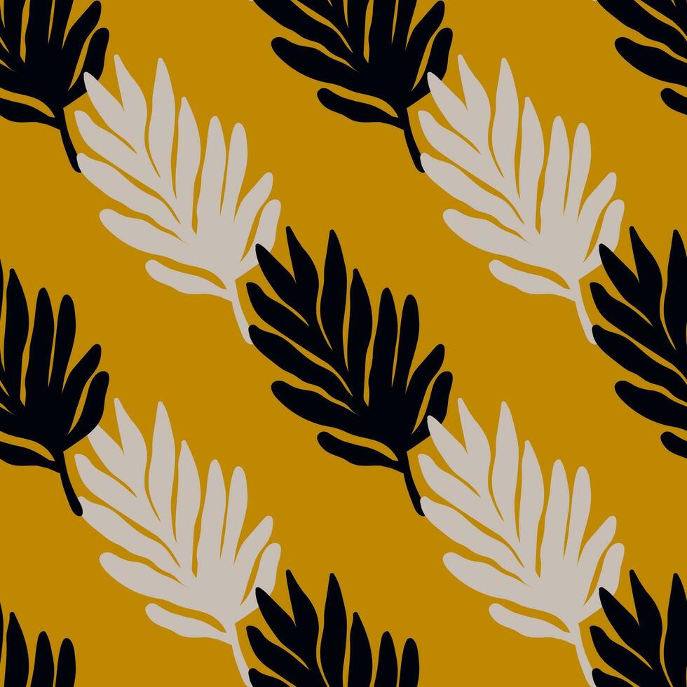 tropical hojas sin costura modelo. floral fondo. matisse inspirado decoración fondo de pantalla. sencillo orgánico forma antecedentes vector