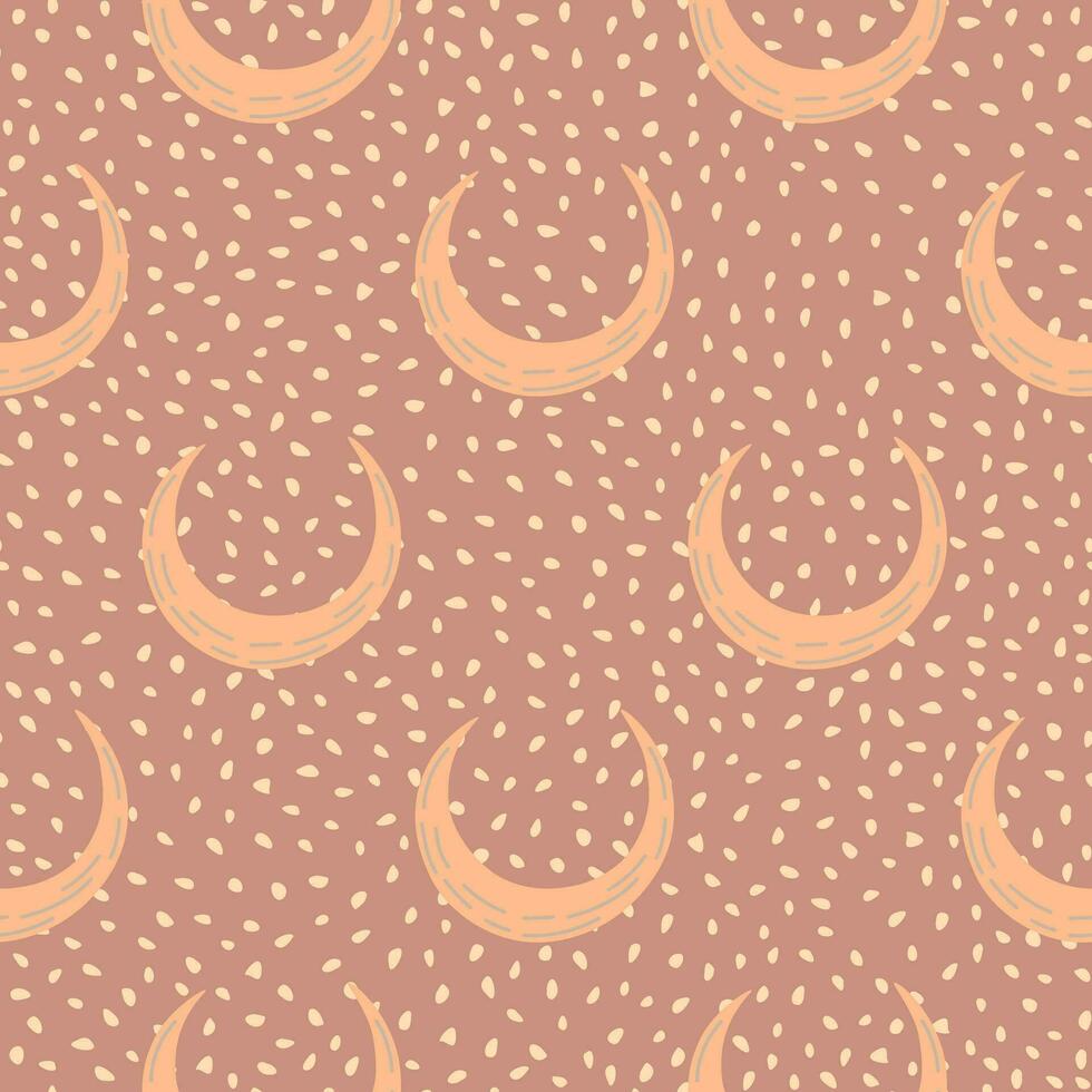 Simple moon silhouettes seamless pattern. vector