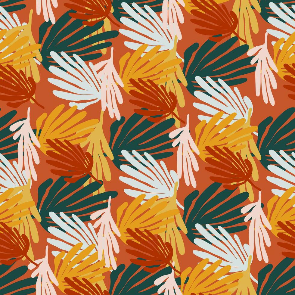 tropical hojas antecedentes. matisse inspirado decoración fondo de pantalla. sencillo orgánico forma sin costura modelo. vector